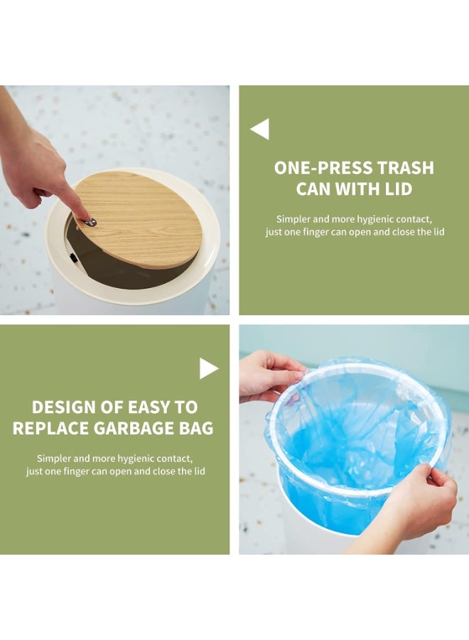 Trash can，7Liter/1.8 Gallon Garbage can with Press top Lid，Nordic Modern Waste Basket，Plastic Trash bin Suitable for Kitchen, Bathroom, Bedroom, Living Room, Office, Outdoor，Dog Proof Trash can - Image 5